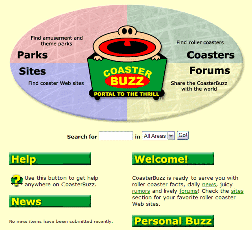 First iteration of CoasterBuzz