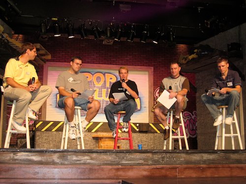 Will Koch with the podcast crew at the 2005 CoasterBuzz Fall Affair